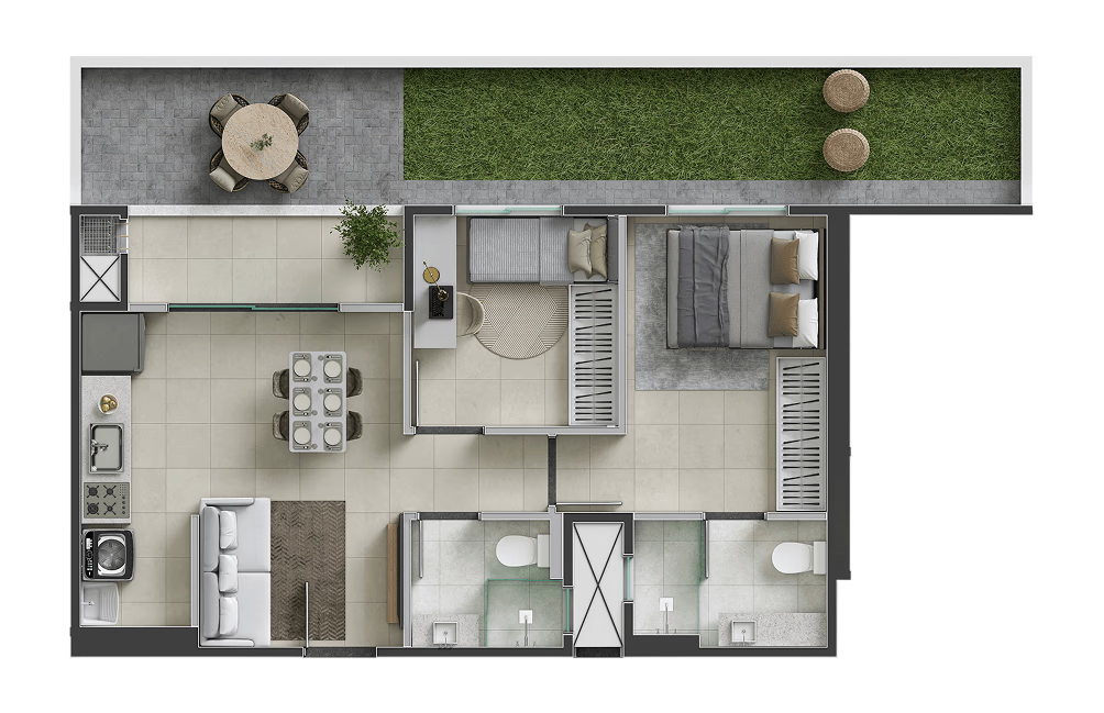 lumme planta 69 metros quadrados