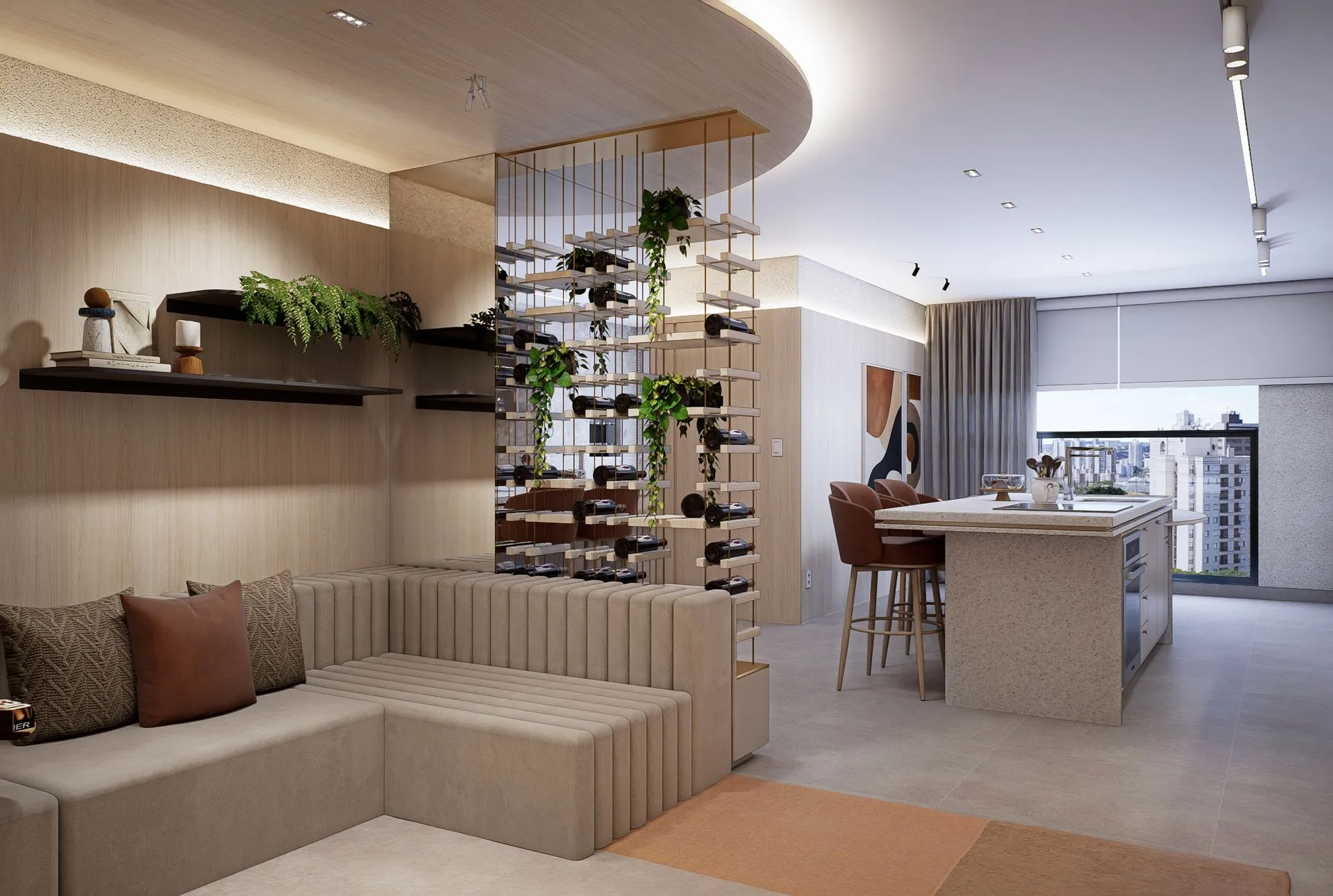 ingarden decorado opcao 1 living inbase construtora e ideal imoveis